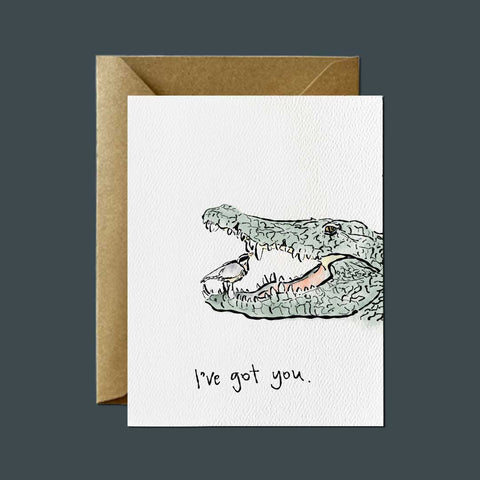 I've Got You, Crocodile + Plover — Friendship and Support Greeting Card