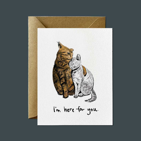 Consoling Cats — Friendship and Support Greeting Card