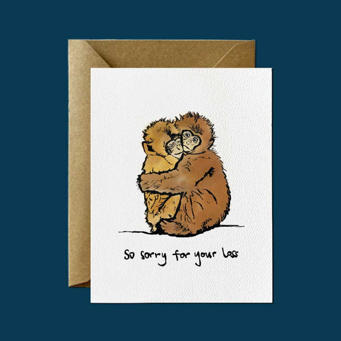 Grieving Monkeys —  Sympathy Greeting Card