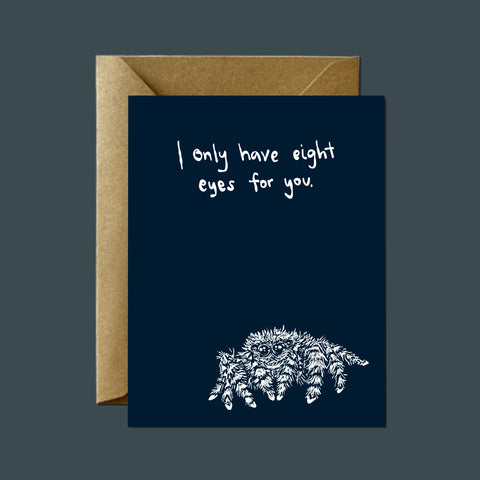 Eight Eyes for You Jumping Spider — Love Greeting Card