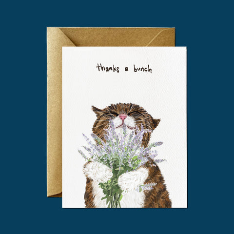 Thanks a Bunch Cat+Catnip — Thank You Greeting Card