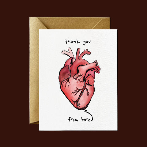 Thanks From the Bottom of my Heart — Thank You Greeting Card