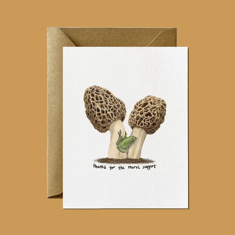 Morel Supported Frog - Thank You Card