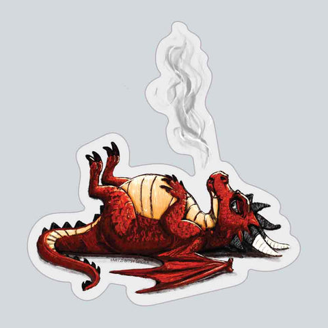 Burnt Out Dragon Sticker — Clear, 4 inch