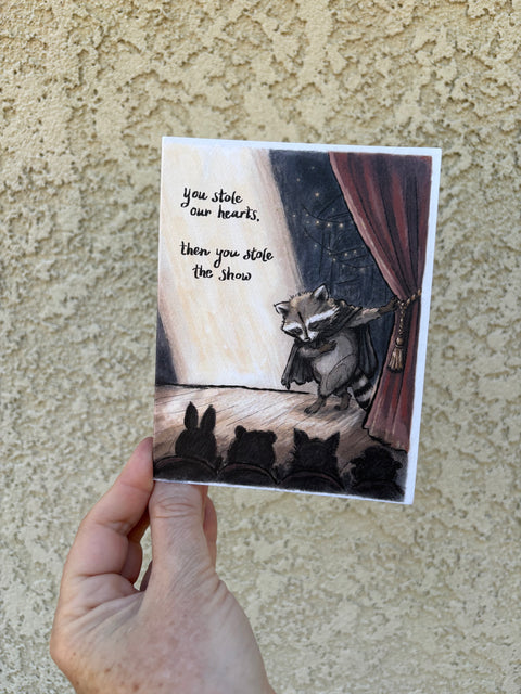 Raccoon Stole the Show - Greeting Card