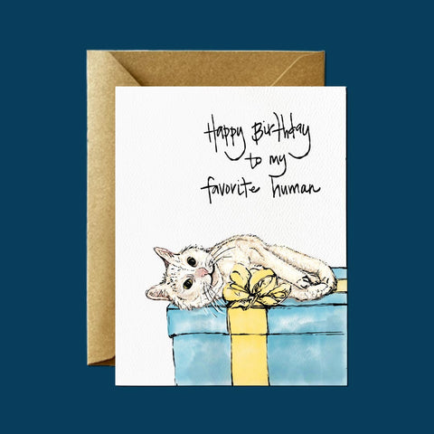 Favorite Human Cat Card — Happy Birthday Greeting Card