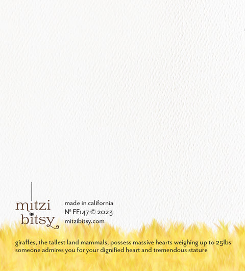 I Look Up to You, Giraffe — Thank You Greeting Card