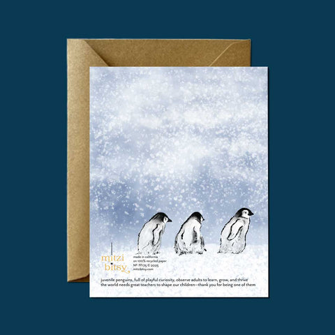 Thanks Penguin Teacher — Teacher Appreciation Greeting Card